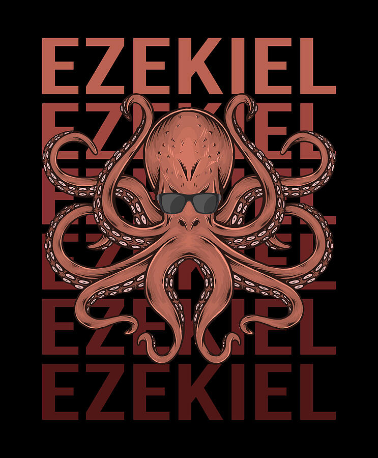 Ezekiel Digital Art - Funny Octopus - Ezekiel Name by Colin Swift