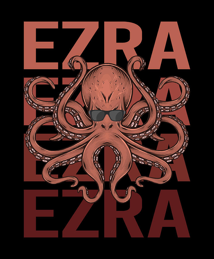 Octopus Digital Art - Funny Octopus - Ezra Name by Colin Swift