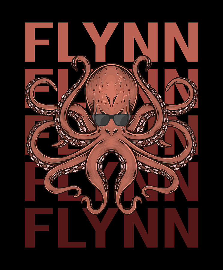 Octopus Digital Art - Funny Octopus - Flynn Name by Colin Swift
