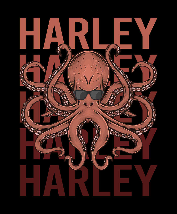 Octopus Digital Art - Funny Octopus - Harley Name by Colin Swift