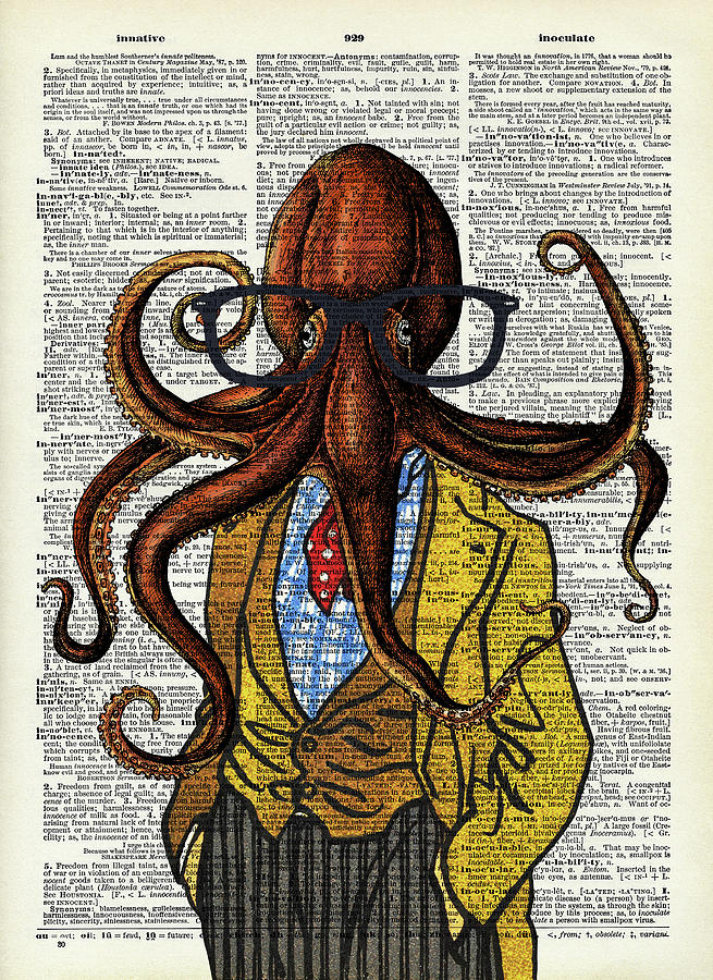 Octopus Digital Art - Funny octopus by Mihaela Pater Octopus Digital Art - Funny octopus by Mihaela Pater