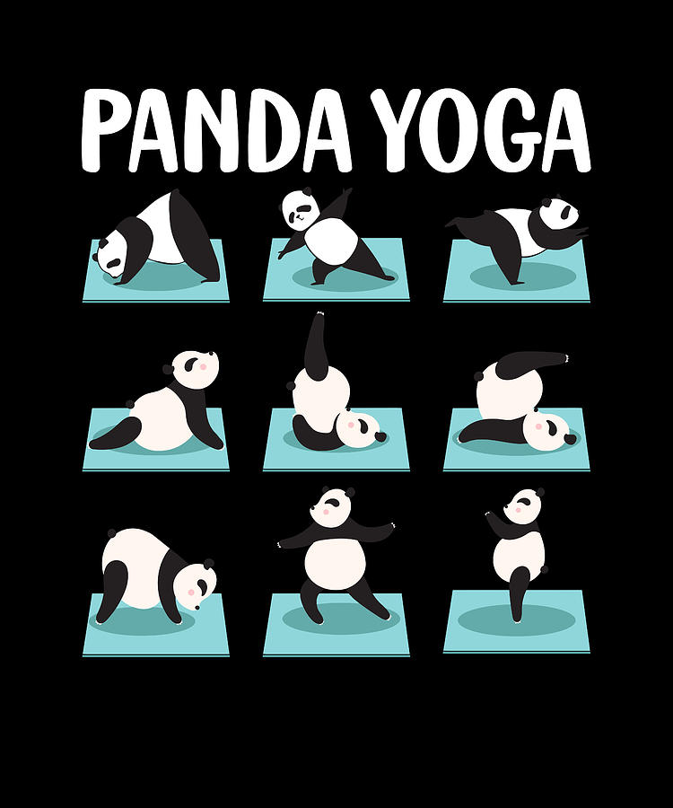 Funny Panda yoga postures Mixed Media by Norman W - Pixels Merch