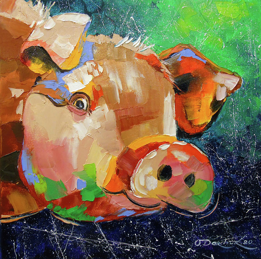 Funny pig Painting by Olha Darchuk - Fine Art America