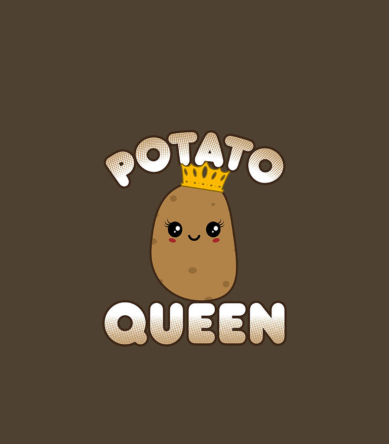 Funny Potato Cute Kawaii Style Smiling Potato Queen Digital Art by Remih  Aliza - Pixels