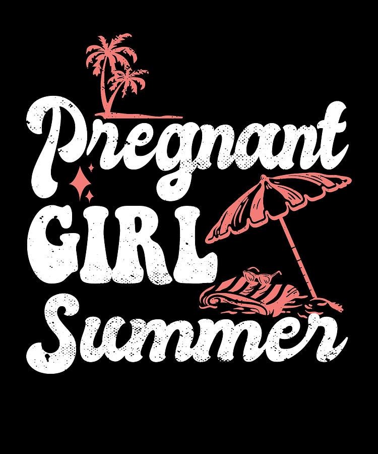 Funny Pregnancy Announcement Pregnant Girl Summer New Mom Digital Art