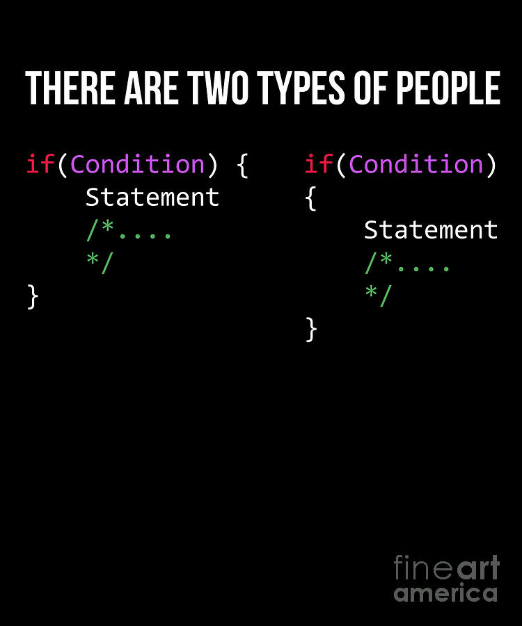 Funny Programmer There Are Two Types Of People Print Drawing by Noirty  Designs - Pixels