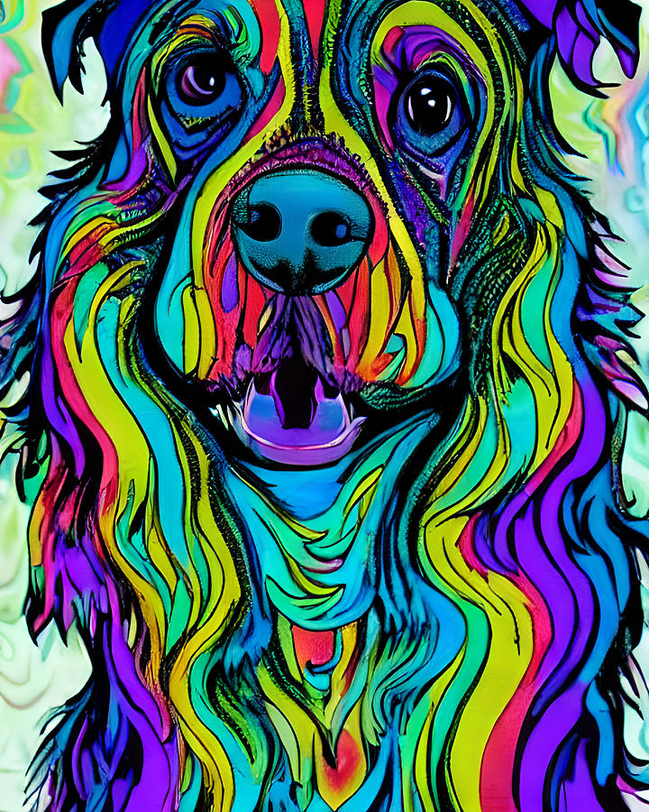 Funny Psychedelic Dog Digital Art by Ervina Anandhita - Fine Art America