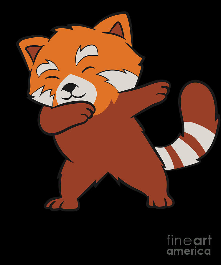 Funny Red Panda Lover Red Panda Dabbing Digital Art by EQ Designs