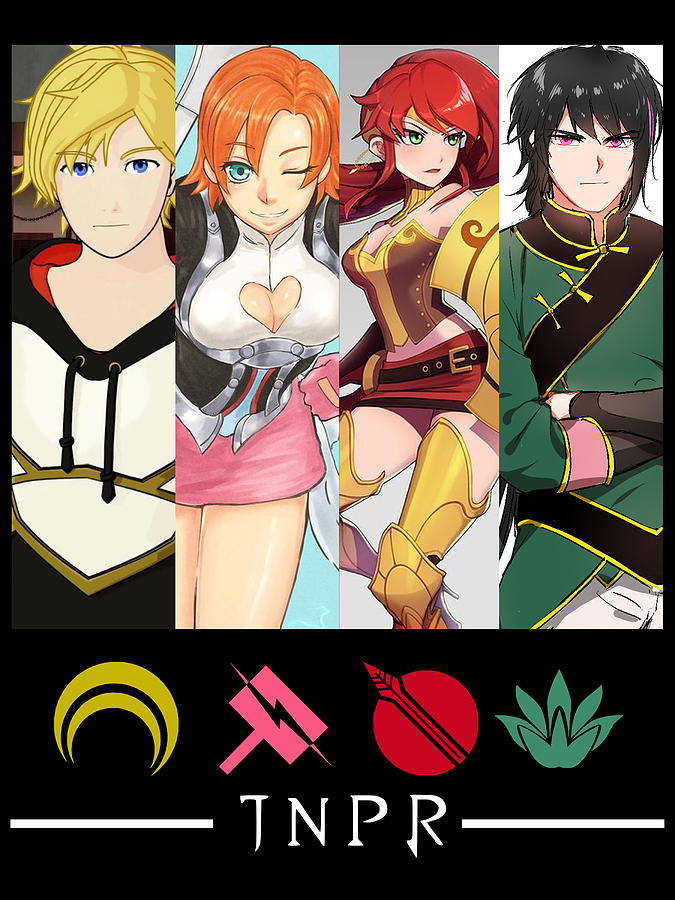 Funny Rwby Anime Team Jnpr Characters Ts For Fans Drawing By Lotus