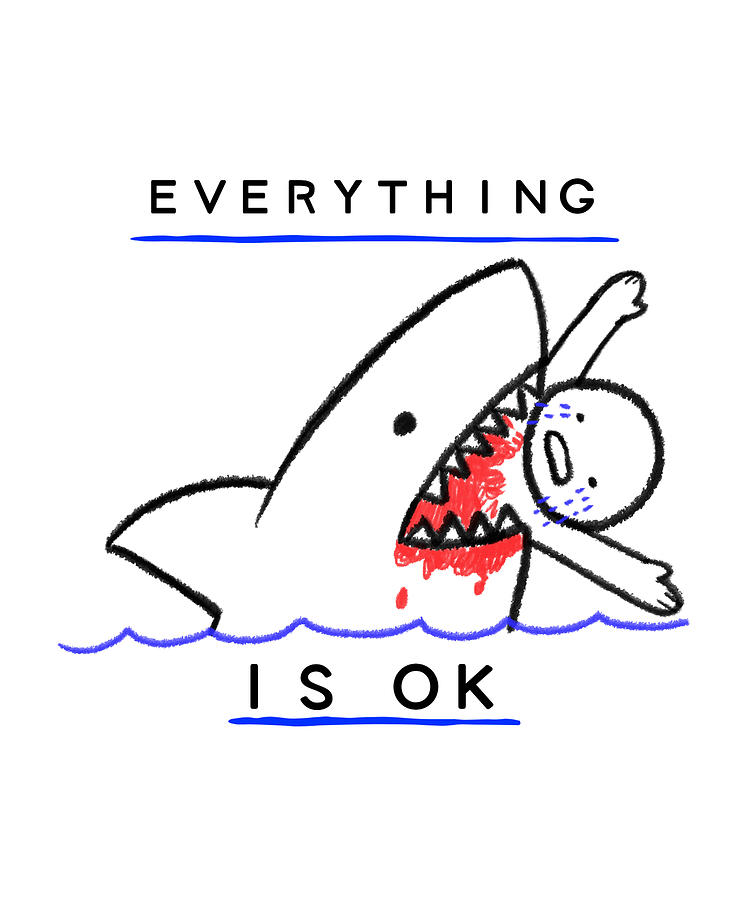 Funny shark t shirt for hobby diver meme comic Digital Art by Benjamin  Burkert - Pixels