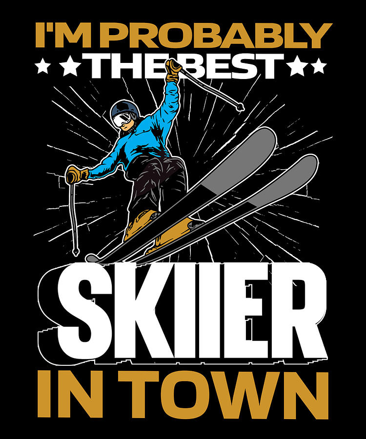 Funny Skier - Ski Winter Sports Skiing Digital Art by Crazy Squirrel ...