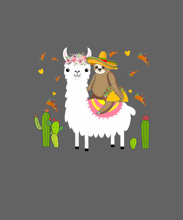 sloth riding a llama