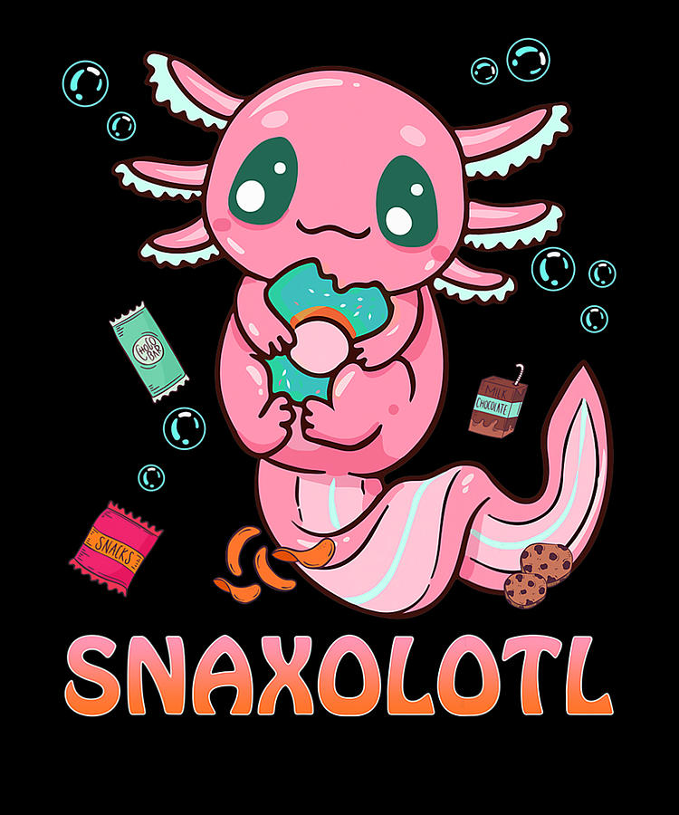 Funny Snaxolotl, Cute Axolotl Food Lover Digital Art by Duong Dam ...