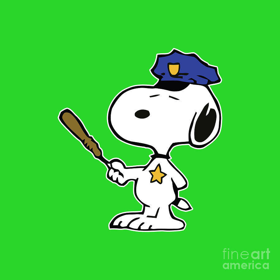 Funny Snoopy Police Drawing by Clara Mulyani - Fine Art America