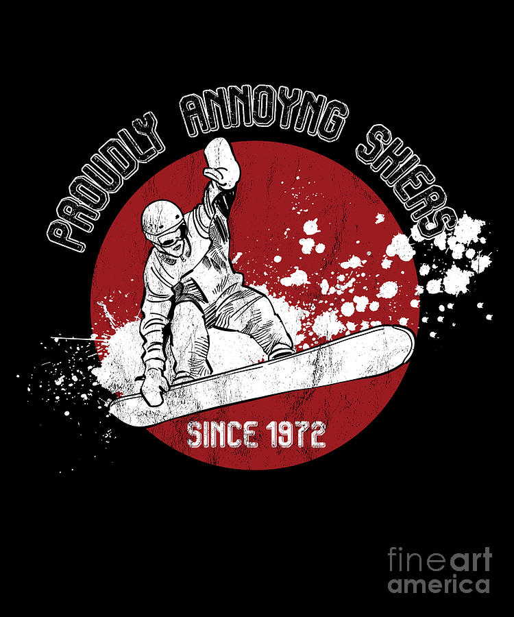 Winter Drawing - Funny Snowboarding Proudly Annoying Skiers by Noirty Designs