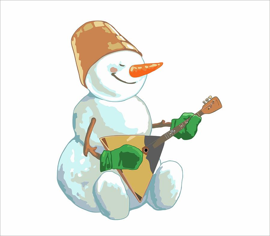 Funny Snowman Digital Art by Viktor Mishutin