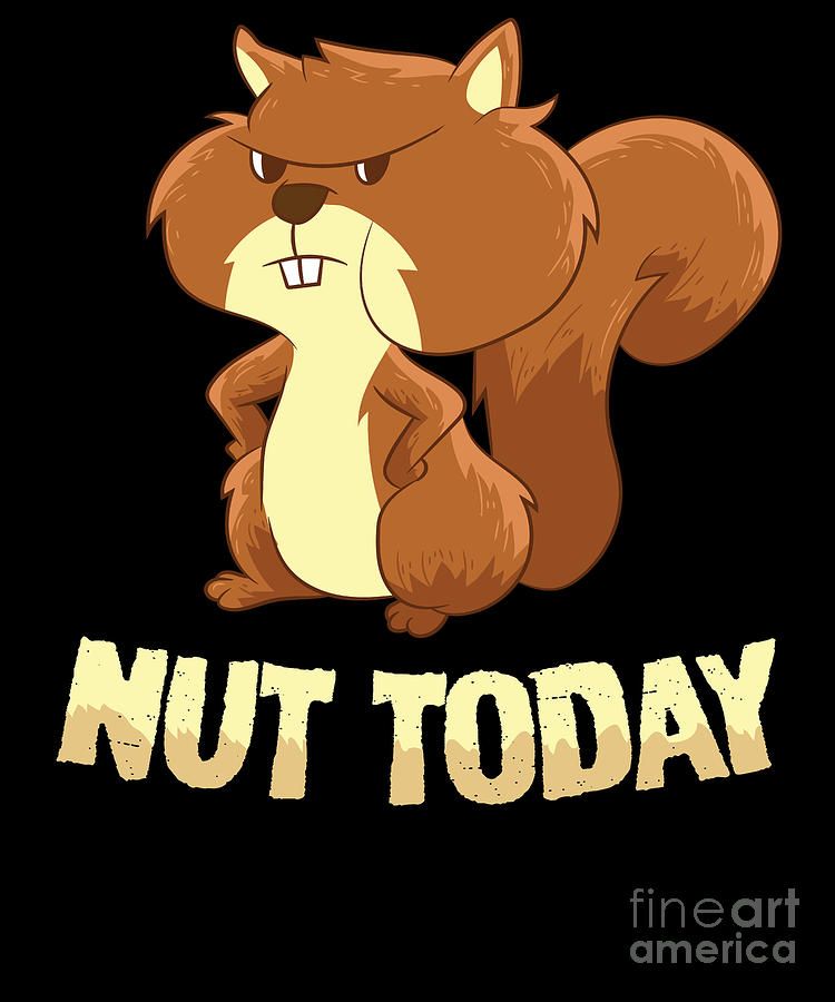 cute squirrel with nut cartoon