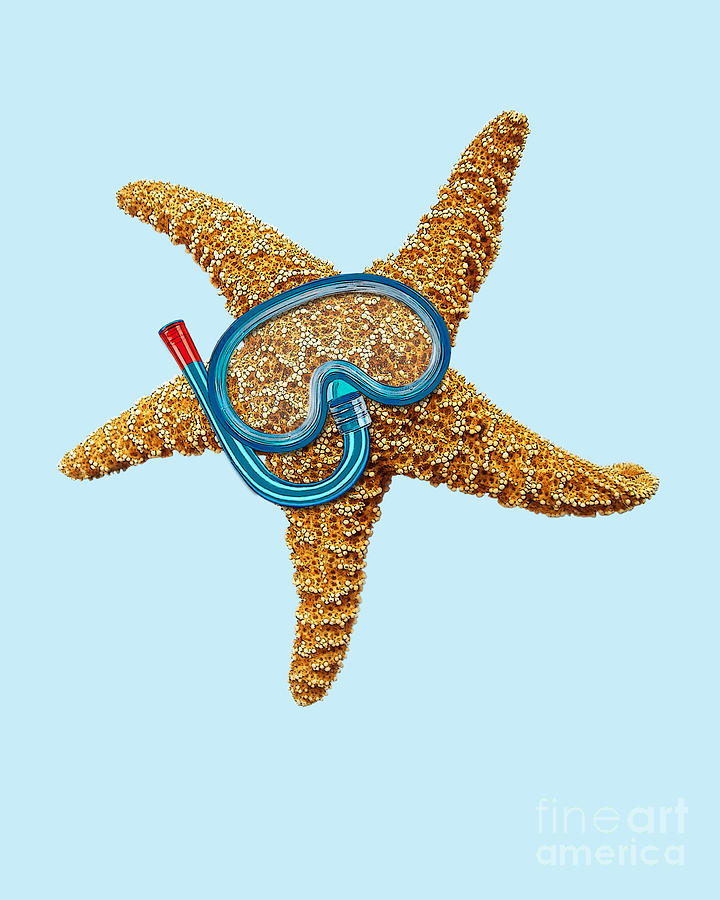Fish Digital Art - Funny starfish by Madame Memento