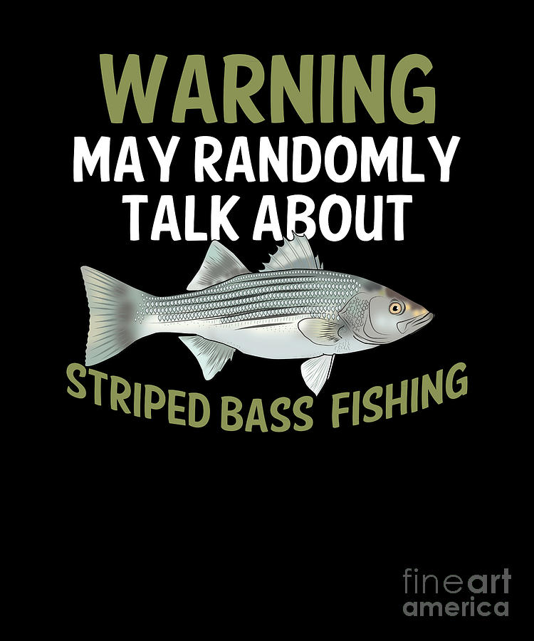 Funny Striped Bass Fishing Freshwater Fish Gift Digital Art by