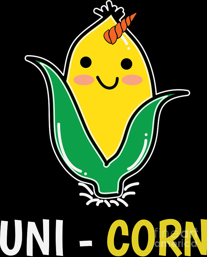 Funny Sweet Corn Uni-corn Cute Maiz Gift Idea Digital Art by Haselshirt ...