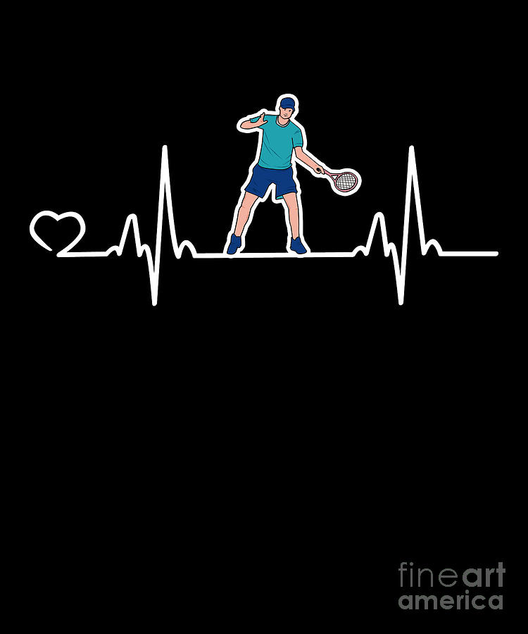 Funny Tennis Player Heartbeat Tennis Match Gift Digital Art by Lukas ...