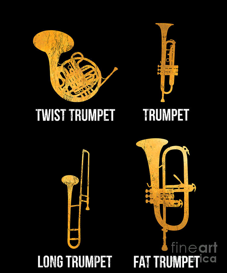 Funny Types Of Trumpet Musician Band Orchestra Drawing by Noirty Designs -  Pixels