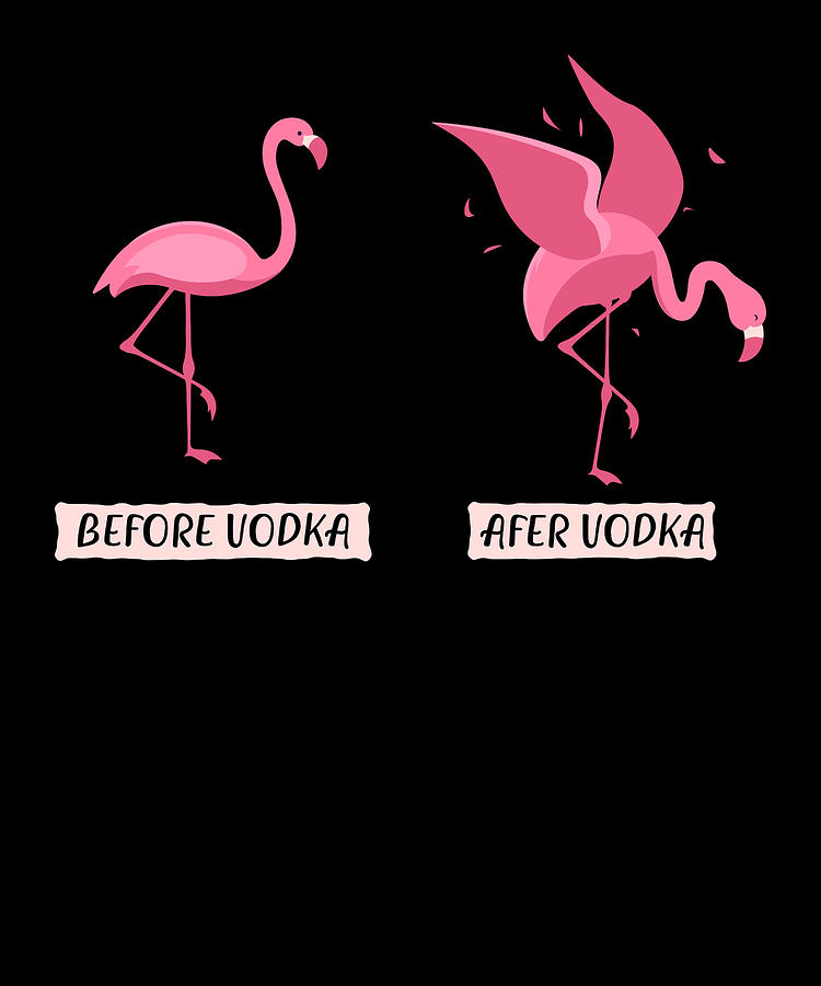 Flamingo Vodka T-Shirt Before After Drunk Bird Alcohol Gift Flamingo Vodka T-Shirt Before After Drunk Bird Alcohol Gift