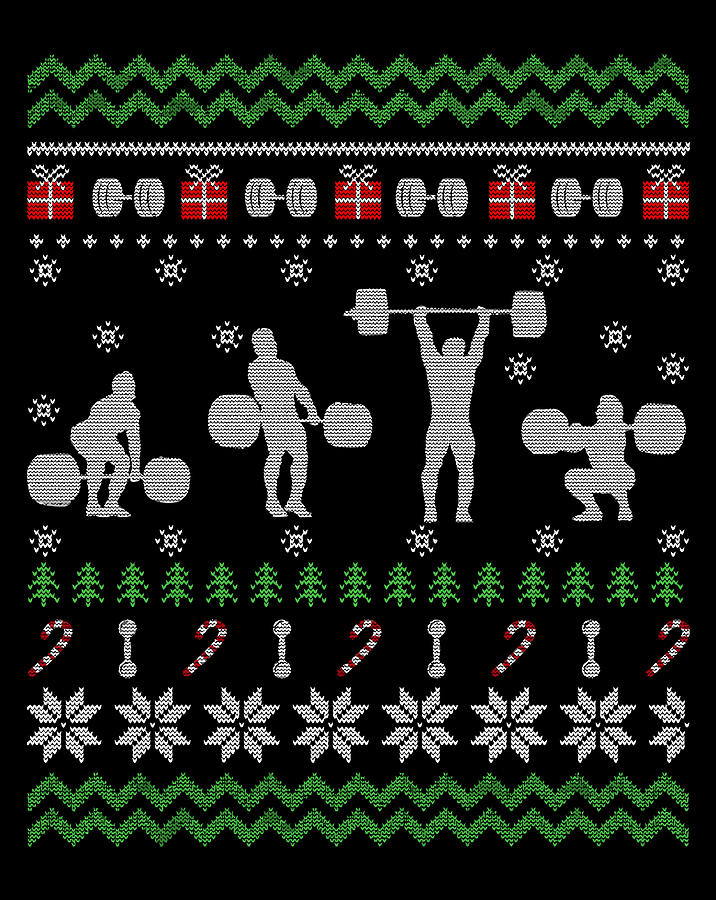 weightlifting christmas sweater