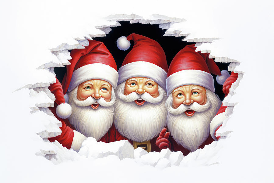 Funny Winter Santa Claus enjoying Christmas 01 Digital Art by Matthias Hauser