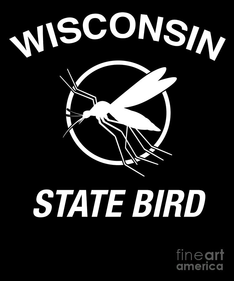 Funny Wisconsin State Bird Mosquito design Digital Art by Jacob Hughes