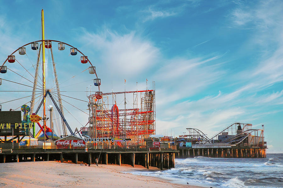 Summer Photograph - Funtown and Casino Amusement Pier in Seaside Park and Seaside Heights NJ by Bob Cuthbert