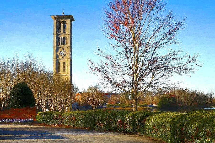 Tree Photograph - Furman University Bell Tower Painting by Carol Montoya