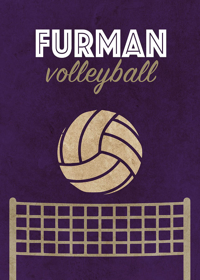 Furman University Volleyball Team Vintage Sports Poster Mixed Media by