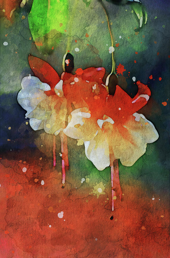 Fuschia Flowers Ballet Mixed Media by Peggy Collins
