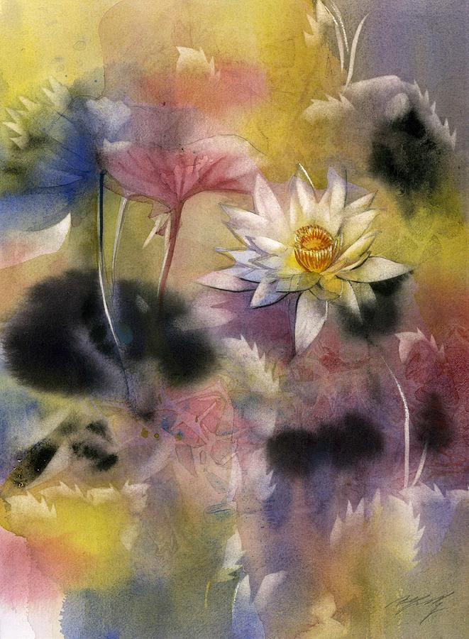 Fusion Waterlily Painting by Alfred Ng