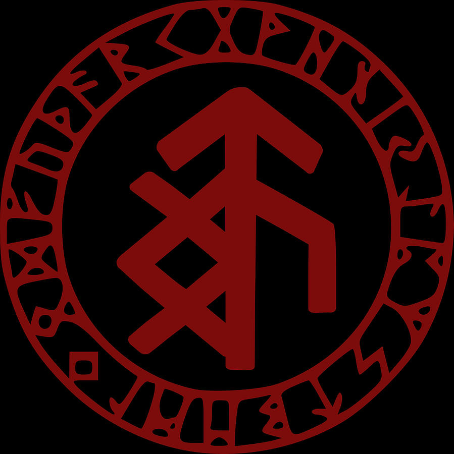 Futhark Rune Symbols Combined Protection Victory Painting by Oscar ...