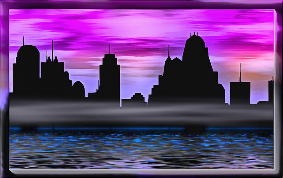 futuristic city skyline silhouette