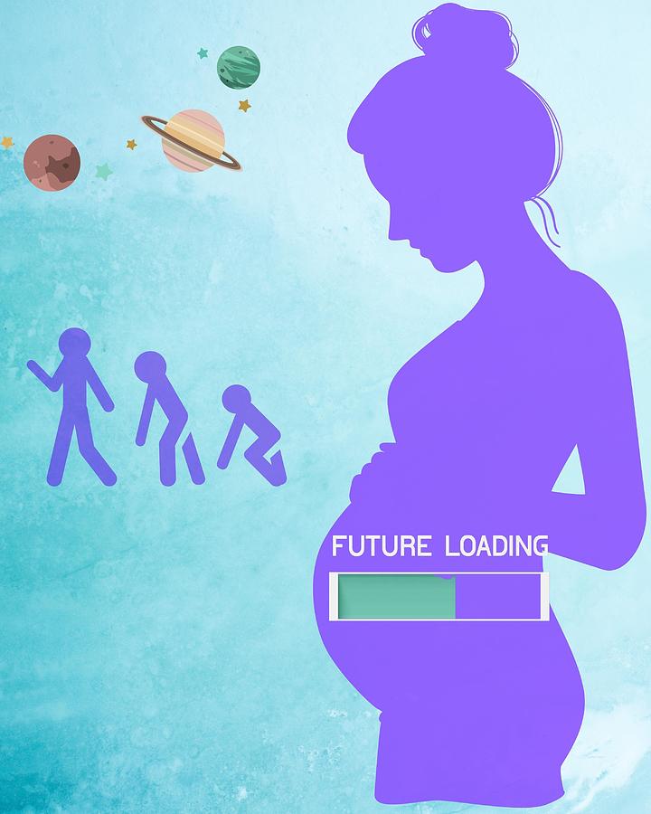 Childbirth Digital Art - Future Loading by Hank Gray