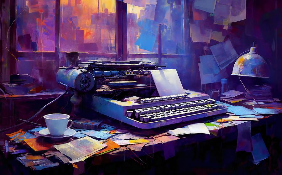 Future of the Past Journalist Desk Digital Art by Caito Junqueira