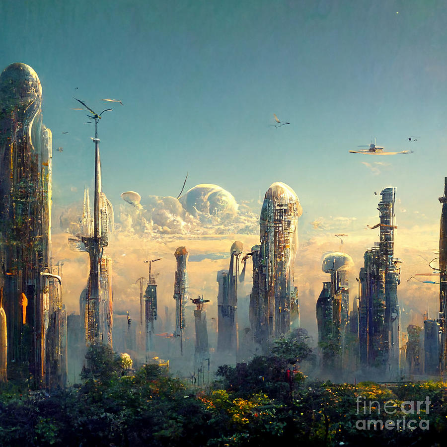 Future Skyline Digital Art by Kiko Aiko | Fine Art America