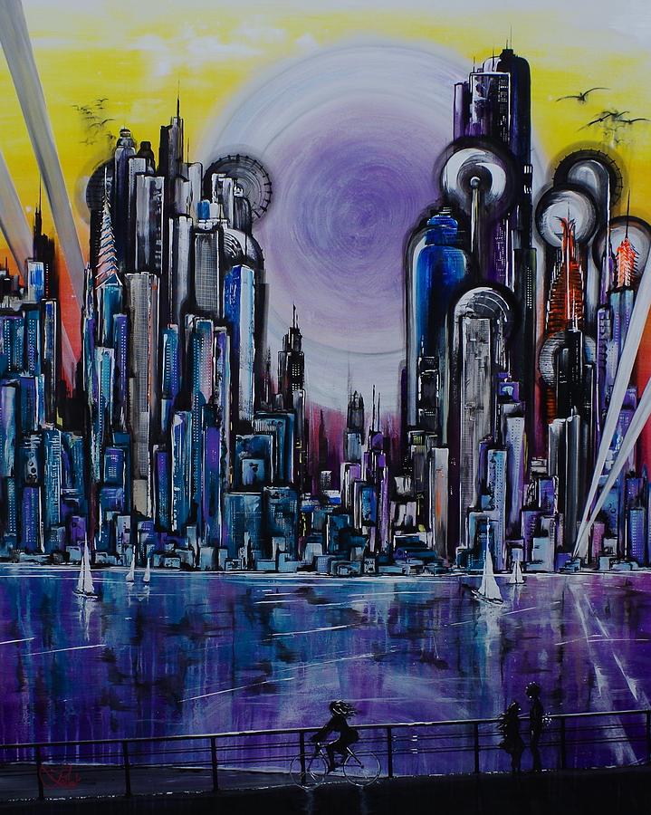 Future World Painting by Greg LaMont - Pixels