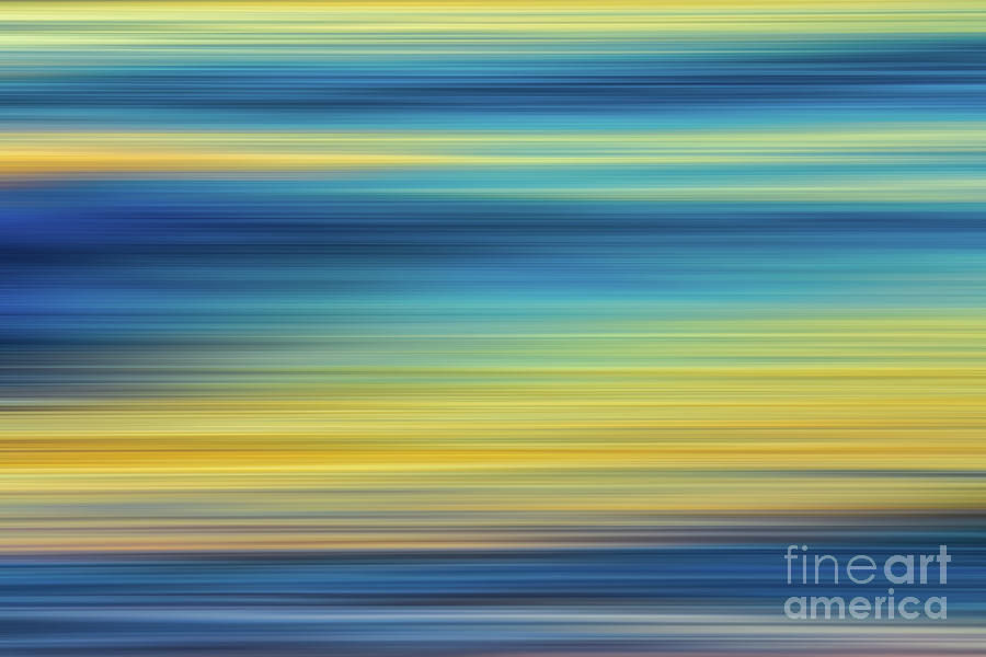 Futuristic abstract background in vibrant fluorescent blue and y Photograph by Hanna Tor