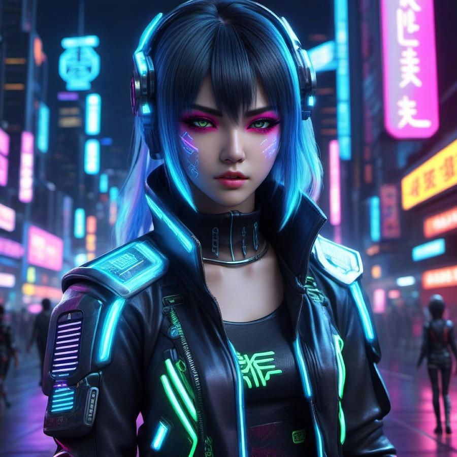 Futuristic Anime Girl Digital Art by Eve Designs - Fine Art America