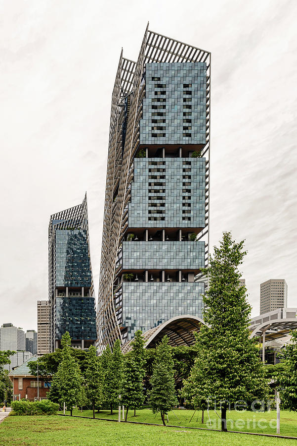 Futuristic buildings at Suntec city in Singapore. Photograph by Marek Poplawski