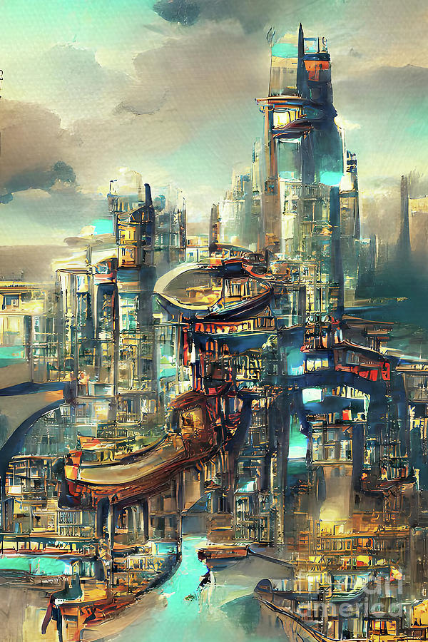 futuristic city drawing
