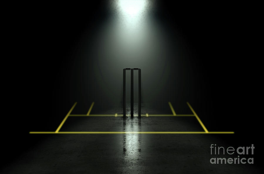 Futuristic Cricket Wickets Digital Art