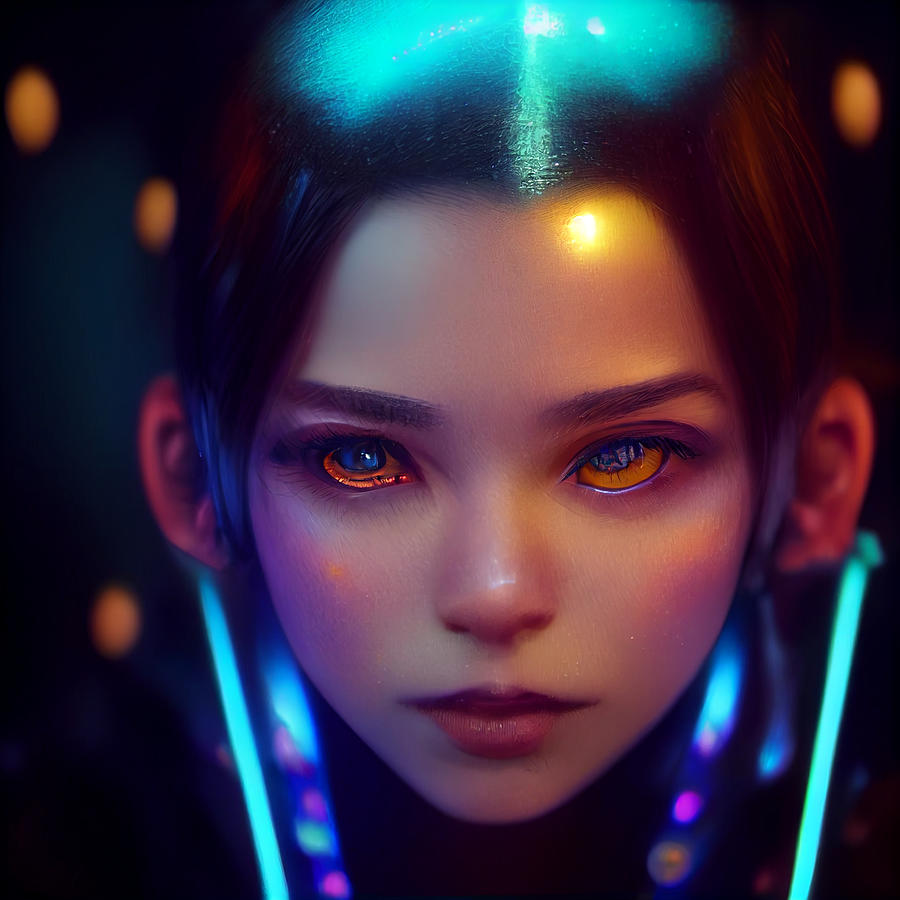 Futuristic Cute Girl Digital Art by AJ Etheridge - Fine Art America