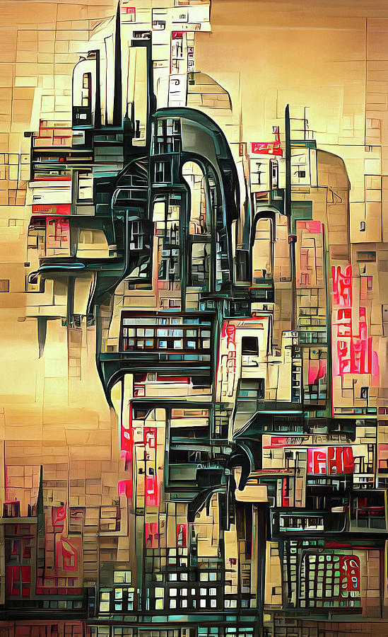 Futuristic Cybergoth City Fantasy Style 03 Digital Art by Matthias Hauser
