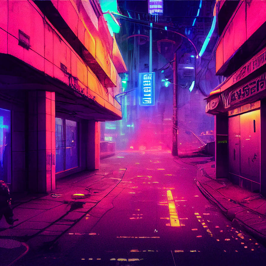 futuristic  dystopian  cyberpunk  sci  fi  city  stre  b6b836d9  01ea  4a48  a8cb  92317d561914 by A Painting