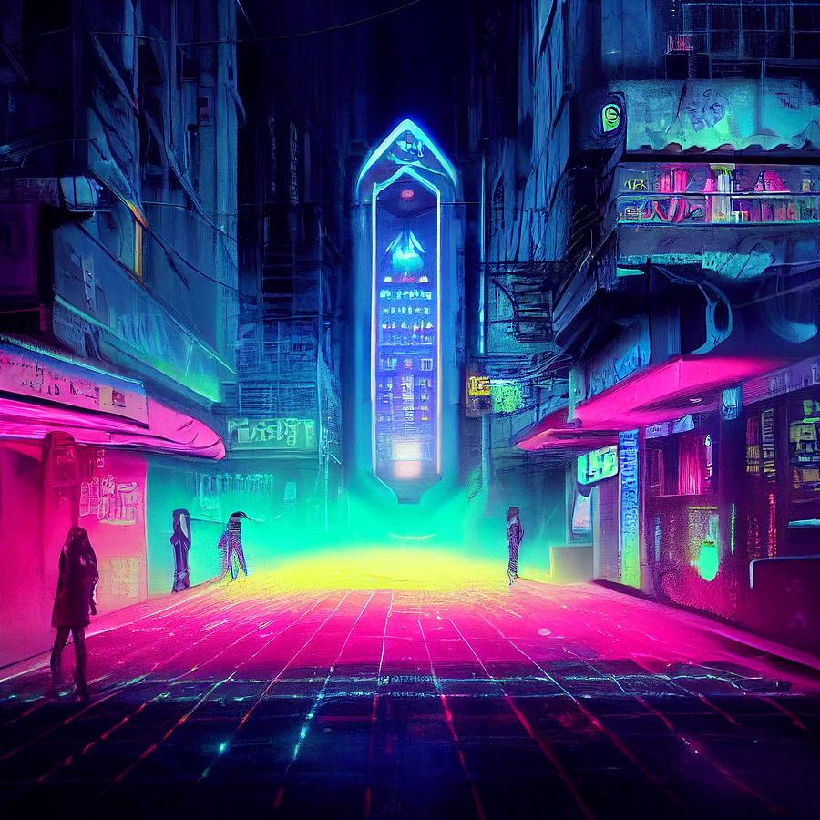 futuristic  dystopian  cyberpunk  sci  fi  city  stre  e0d8d31d  2482  4b9f  ba5a  252875f4bb9a by A Painting